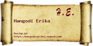 Hangodi Erika névjegykártya